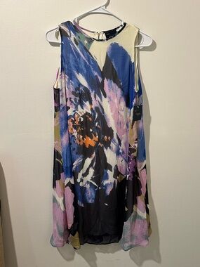 Just...Taylor Multicolor Abstract Print Sleeveless Shift Dress
